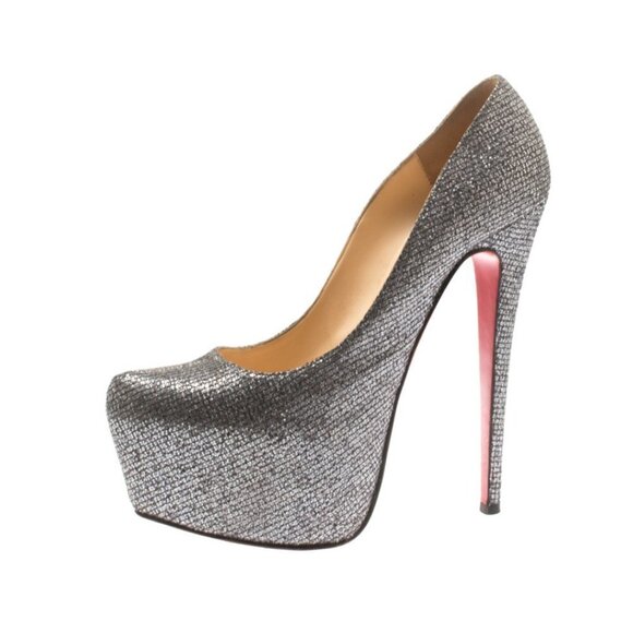 Christian Louboutin Daffodile 160 Glitter Heels Platform Pumps EU 39.5 US 9.5 - Picture 1 of 10